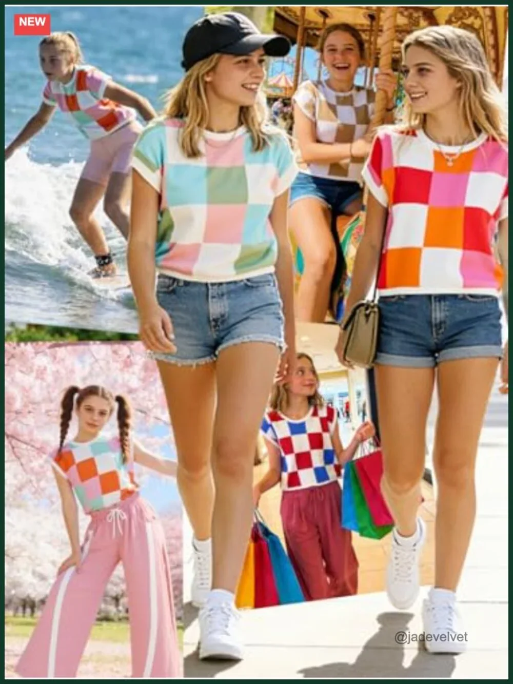 Girls Colorblock Sweater Vest Crop Top Cap Sleeve Cute Casual Tween Shirt